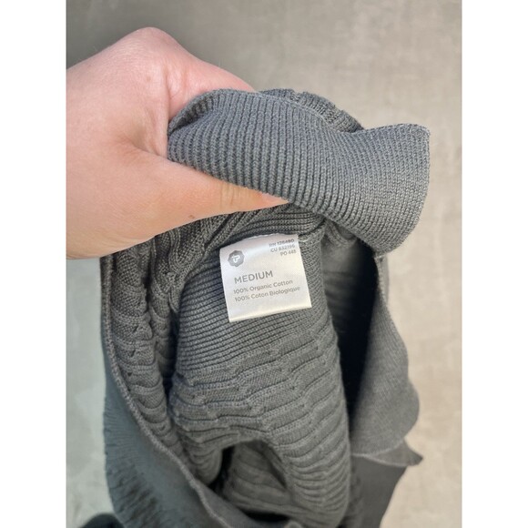 Pact Gray Cable Knit Sweater Women’s M Organic Cotton Pullover Boxy Tunic - Picture 6 of 9